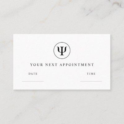 Psychologist Psi Symbol Appointment Card