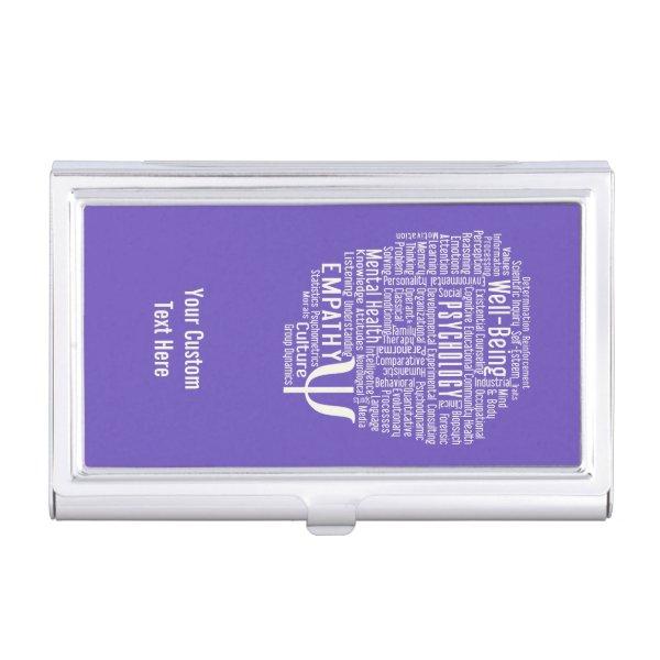 PSYCHOLOGY Word Cloud custom color card holder