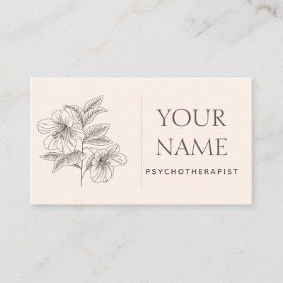 Psychotherapist Family Counselor Drawn Flower Blue