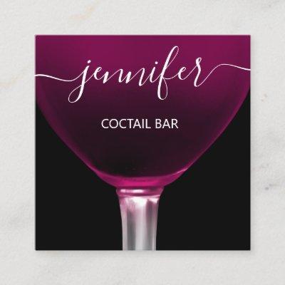 Pub Coctail Red Ruby Wine Bar Drink Glass Logo Square