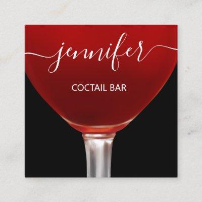 Pub Coctail Red Wine Bar Drink Glass  Logo Square