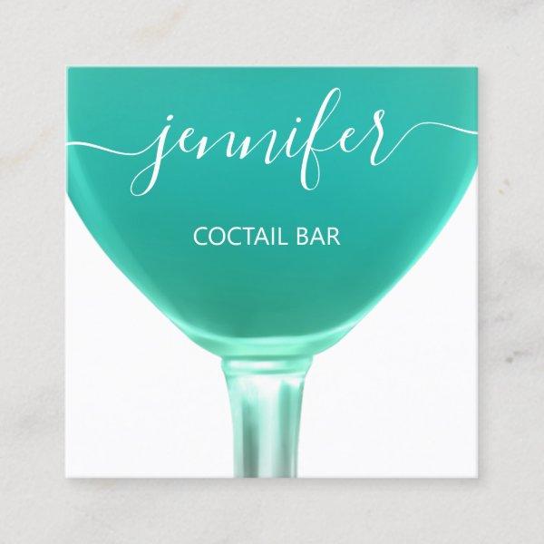 Pub Coctail Wine Bar Drink Glass Mint Logo Square