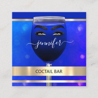Pub Coctail Wine Bar Drinks Restaurant Blue QRCODE Square