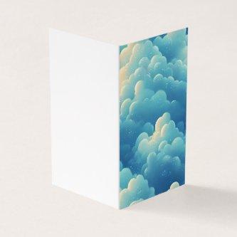 Puffy Sea Clouds Cartoon Background