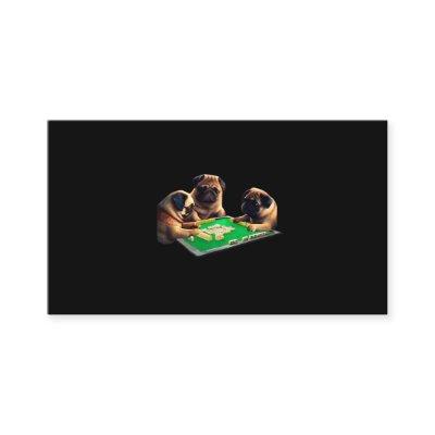 Pug Dog Mahjong Funny with Letters Mens Funny Clot