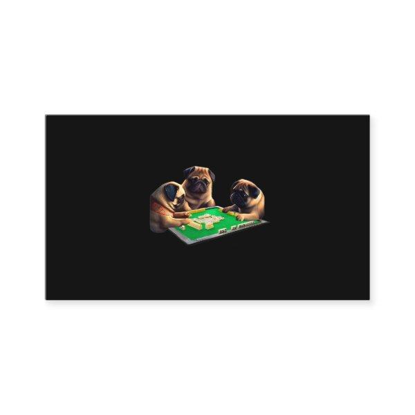 Pug Dog Mahjong Funny with Letters Mens Funny Clot