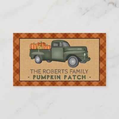 Pumpkin Patch Family Farm Fall Plaid Vintage Truck