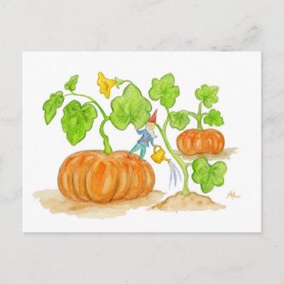 Pumpkin Patch Gnome postcard