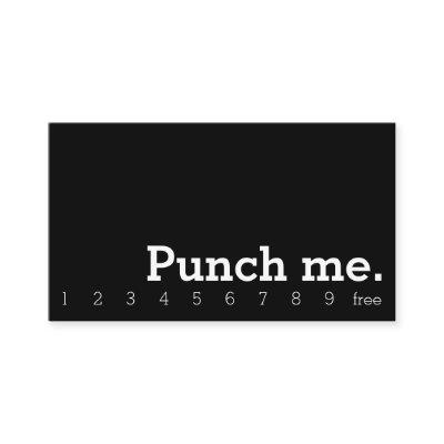 Punch Me Simple Dark Loyalty Coffee Punch-Card