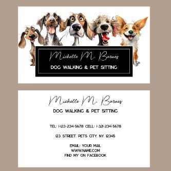 Puppy Modern Dog Walking Sitting Black White