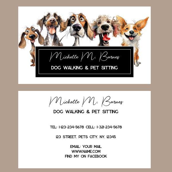 Puppy Modern Dog Walking Sitting Black White