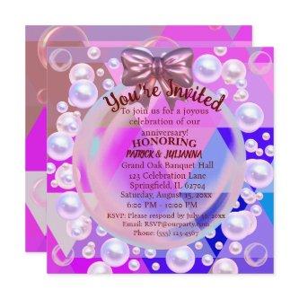 Purple Abstract Hot Crystal Anniversary Invitation