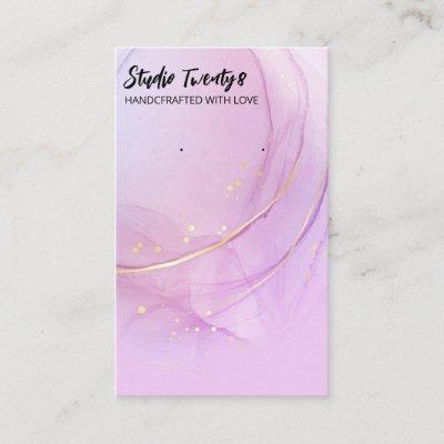 Purple Alcohol Ink Earring Packaging Cards