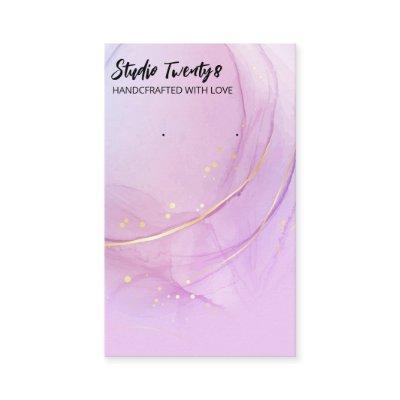 Purple Alcohol Ink Earring Packaging Cards