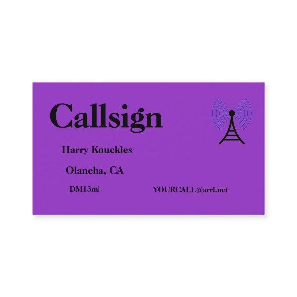Purple Amateur Radio Call Sign