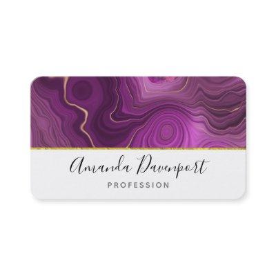 Purple Amethyst And Gold Abstract Agate
