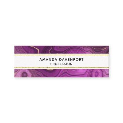 Purple Amethyst And Gold Abstract Agate Mini
