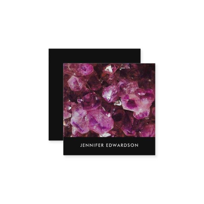 Purple amethyst gemstone crystal professional square