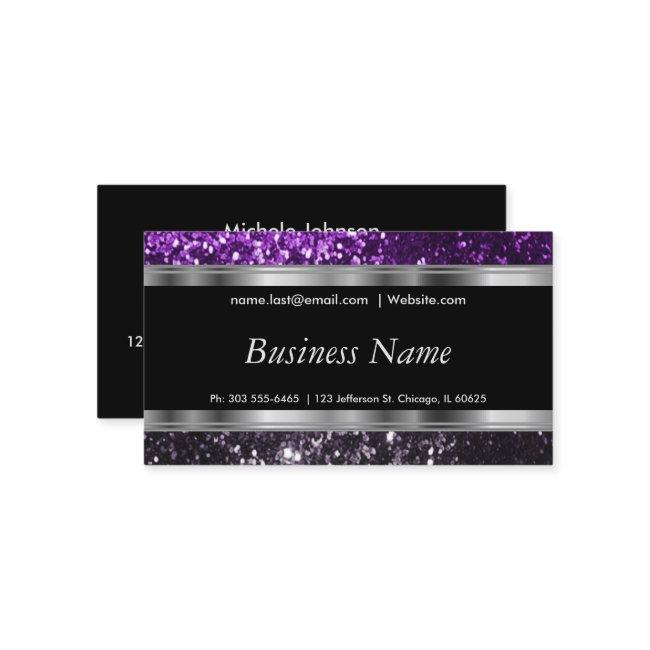 Purple and Black Glitter with Silver Accent
