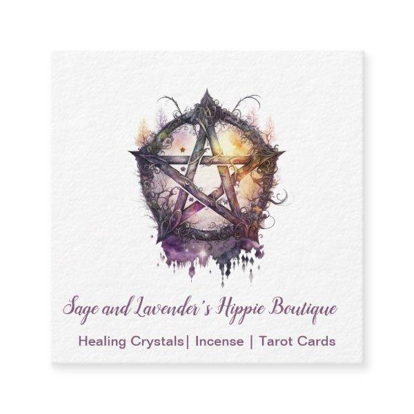 Purple and Black Pentagram Square