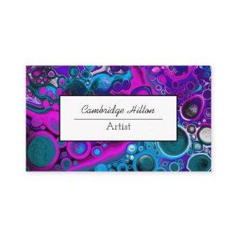 Purple and Blue Marble Abstract Fluid Art
