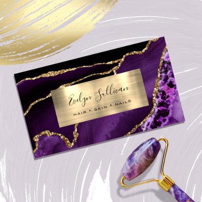 Purple and Gold Foil Agate