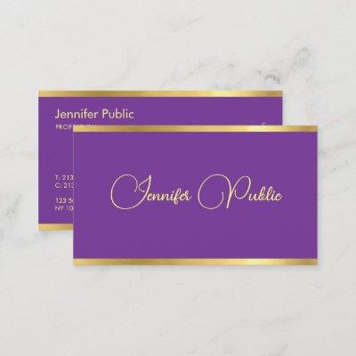 Purple And Gold Typography Script Modern Template