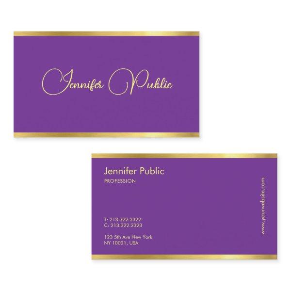 Purple And Gold Typography Script Modern Template