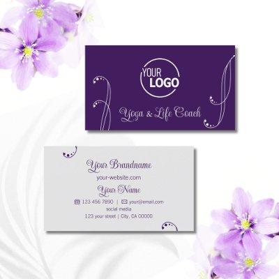 Purple and Light Gray Ornamental with Logo Ornate