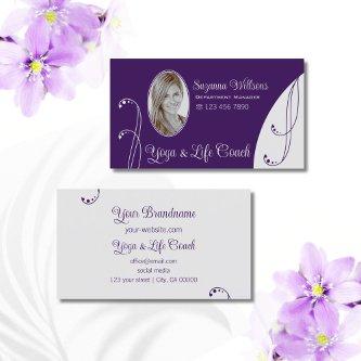 Purple and Light Gray Ornate with Portrait Photo