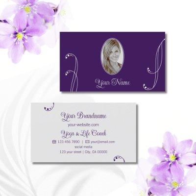 Purple and Light Gray with Portrait Photo Ornate