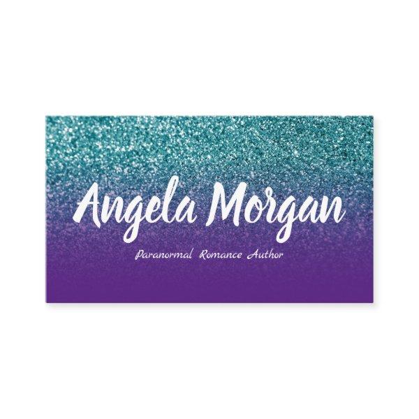 Purple and Teal Ombre Glitter Photo Author