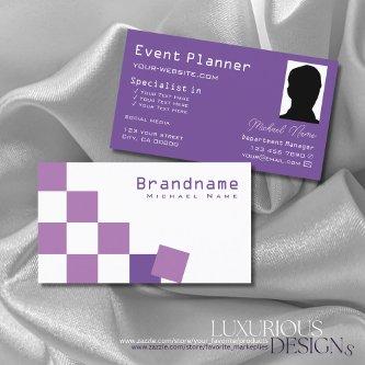 Purple and White Chessboard Modern with Photo Chic