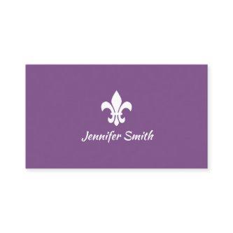 Purple and White Fleur de Lis