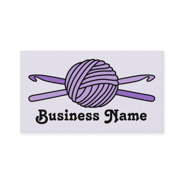 Purple Ball of Yarn & Crochet Hooks (Purple Back)