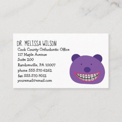 Purple Bear Wearing Braces Cute Orthodontists