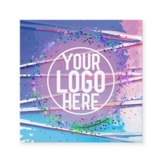 Purple Blue Zigzag Holograph Glitter Confetti Logo Square