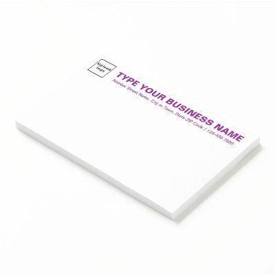 Purple Business Brand Texts on Heading of Large Post-it Notes