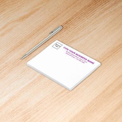 Purple Business Brand Texts on Rectangle Post-it Notes