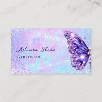 purple butterfly gems faux pastel glitter