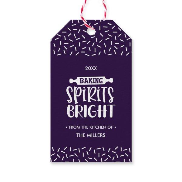 Purple | Christmas Baking Spirits Bright Gift Tags