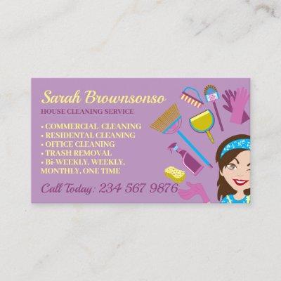 Purple Clean Janitorial Lady House Cleaning