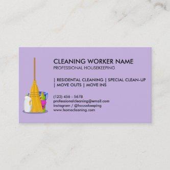 Purple Cleaning Service Housekeeper Janitorial