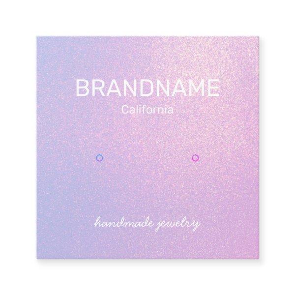 Purple Color Gradient Texture Earrings Studs Logo Square