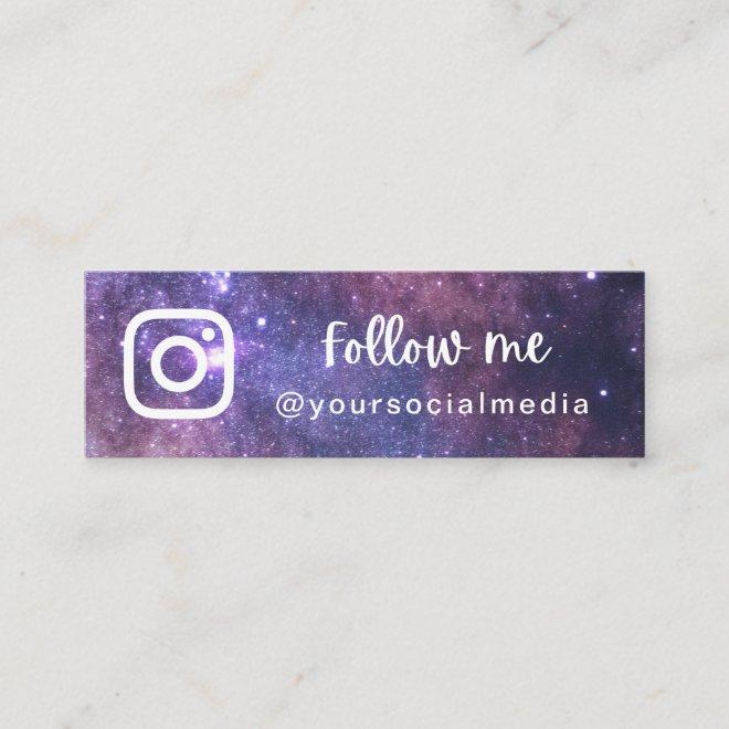 Purple Cosmic Galaxy Follow Social Media QR Code Mini