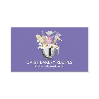 Purple Daisy Flowers Bakery Tools Design
