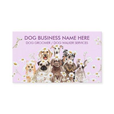 Purple Daisy Flowers Pet Sitter Walker dog petcare
