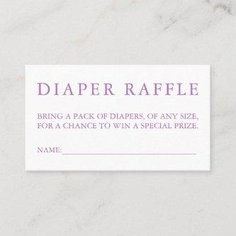 Purple Diaper Raffle Card