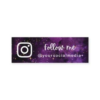 Purple Galaxy Sparkles Follow Social Media QR Code Mini