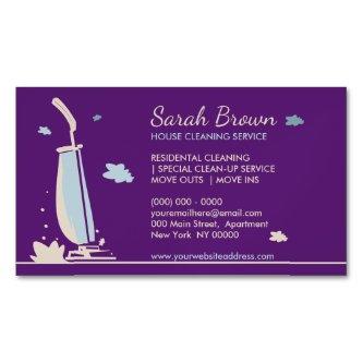 Purple Girly Vacuum Cleaner House Cleaning Service  Magnet